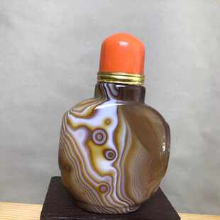 缠丝玛瑙鼻烟壶小容量款蒙古特色民间手工艺摆件祝寿回礼手工艺礼