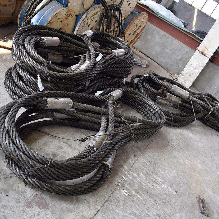 钢丝绳吊索具接头插编双扣10吨起重工具钢丝吊具索具不锈钢丝