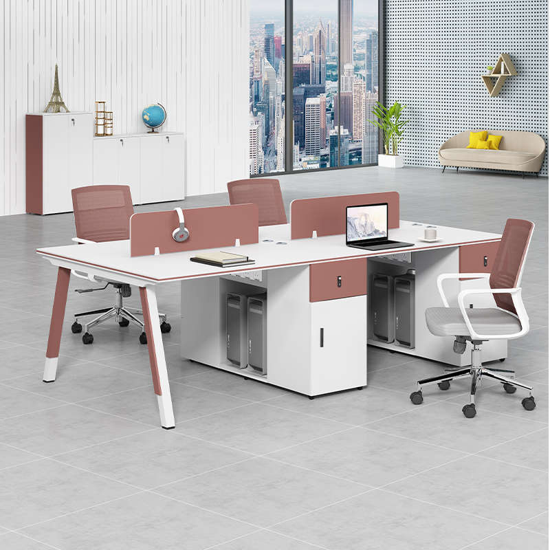 创意钢架职员办公桌椅组合4人位卡位员工位电脑桌6人位办公室家具