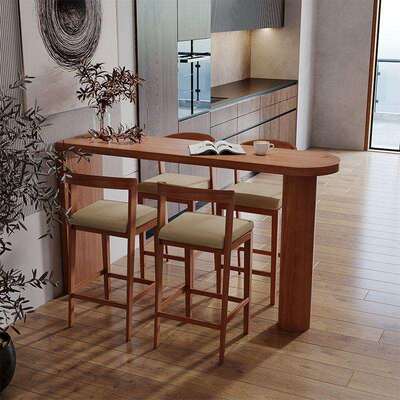 实木靠高墙吧台家用长条窄脚桌子玄关无品牌/客厅隔断小吧桌台岛