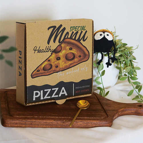 一次性瓦楞牛皮披萨打包盒pizza加厚7/8/9/10/12寸现货批发