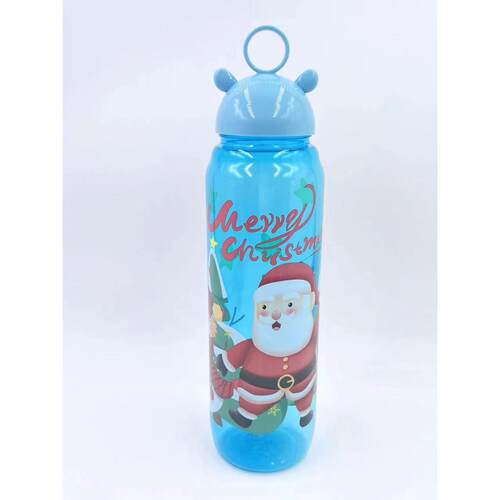 Cartoon Christmas Gift Water Bottle with Handle - PET Plasti