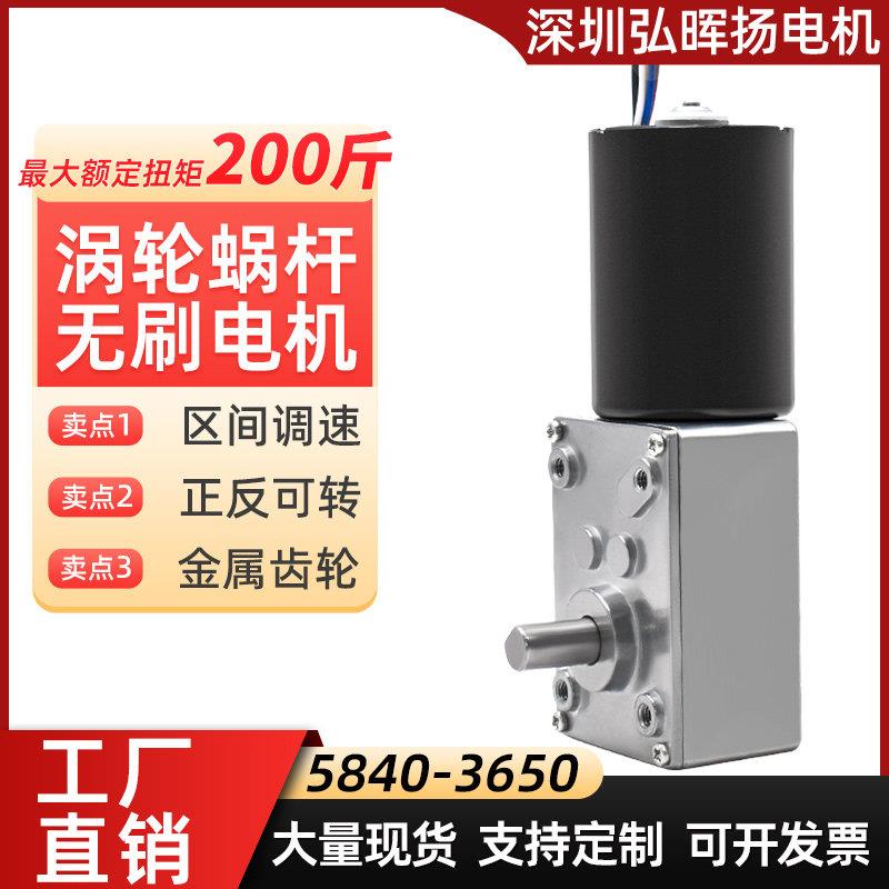 无刷直流减速电机12v24v蜗轮蜗杆5840-3650调速微小型大扭力马达