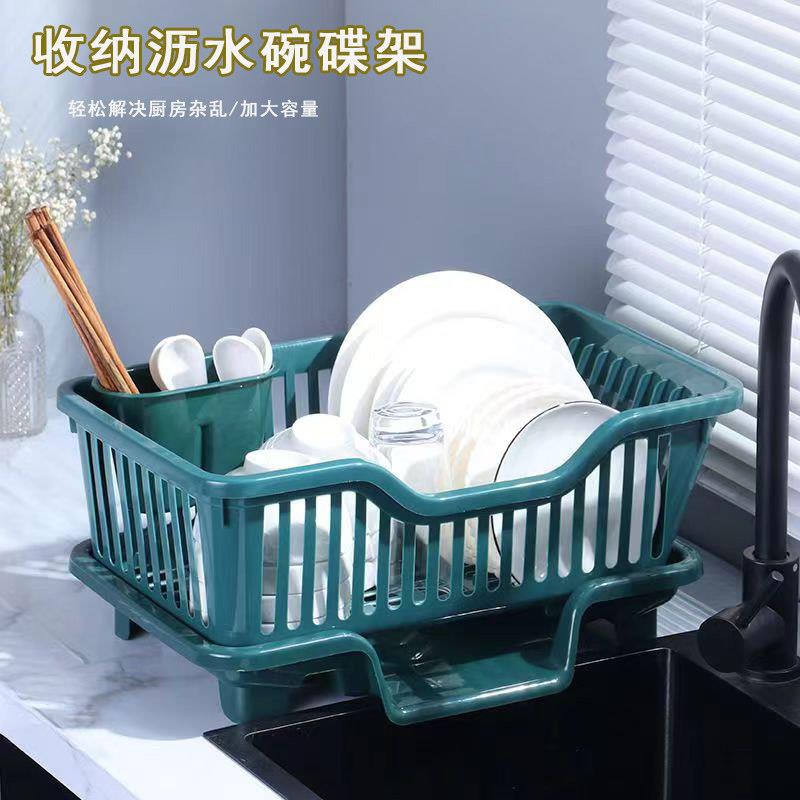 厨房水槽沥水碗架餐具收纳滤水篮碗盘筷子置物架双层灶台面沥水架