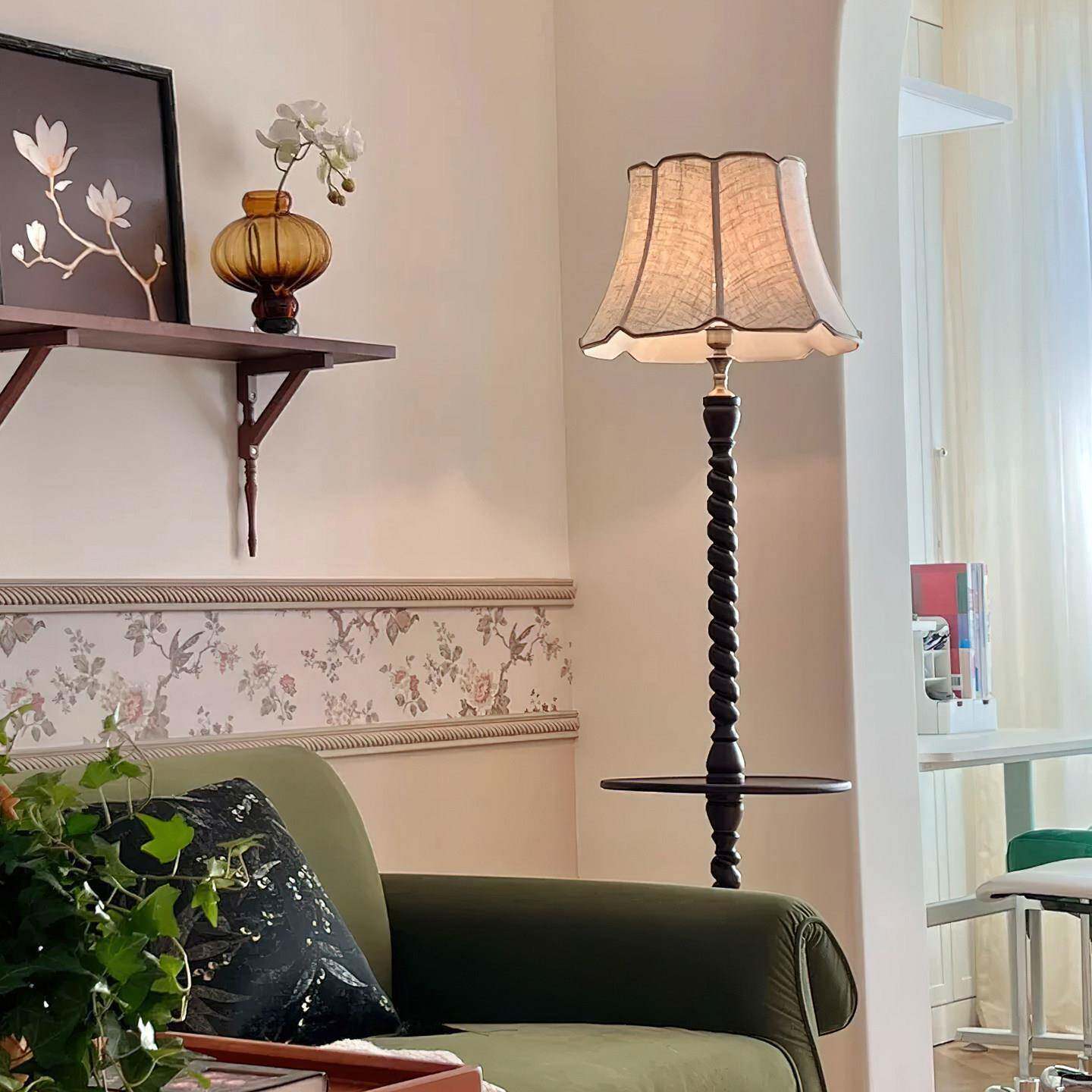 中复物古风落地灯法式置一体沙发边中式实木古氛卧室床SWT头柜围