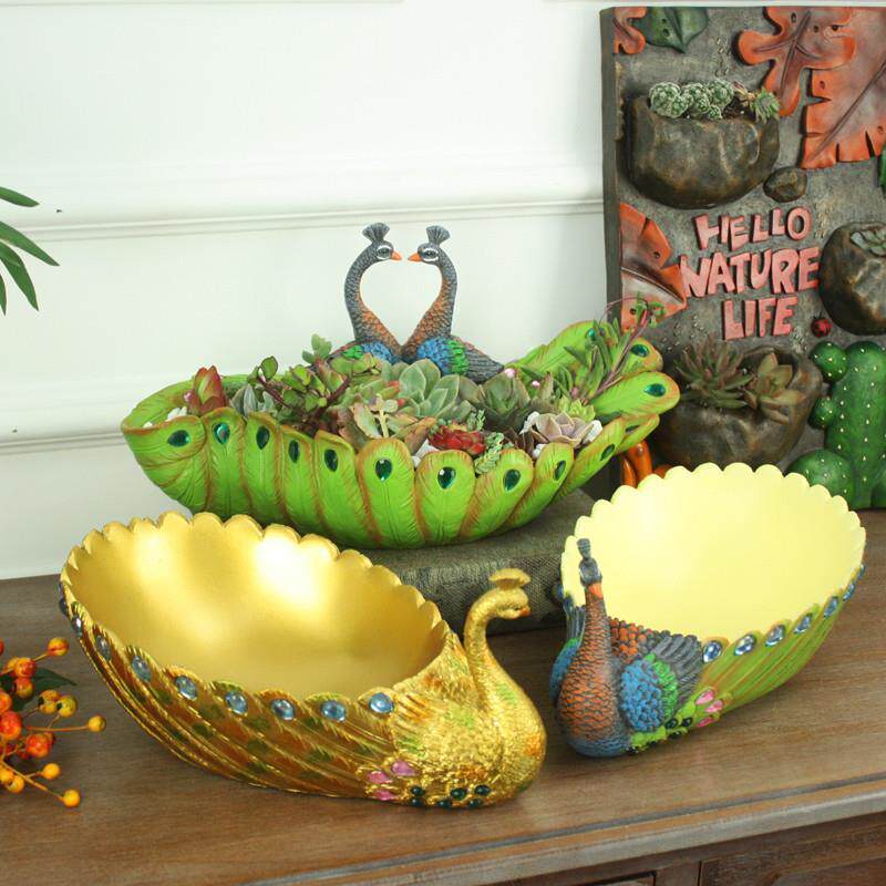 精致孔雀花盆栽多肉 大号韩式创意盆器 多肉植物花盆个性创意花盆