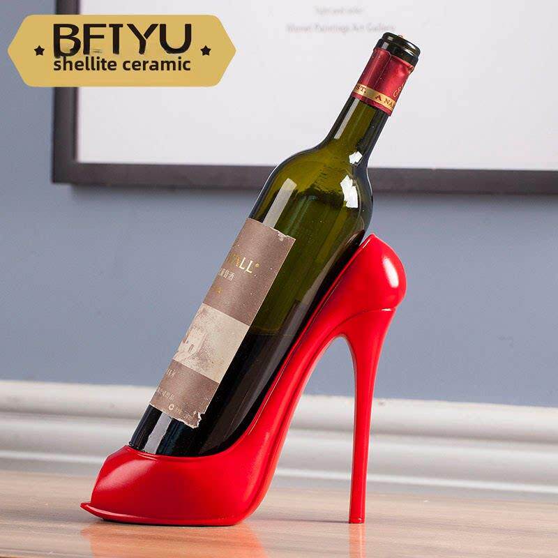 贝玉高跟鞋红酒架摆件创意家居摆设葡萄酒架子时尚酒瓶架酒柜装饰