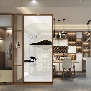 式 入户屏隔柜断欧柜客厅玄关正对QYX0629进门口遮挡实木置物架博