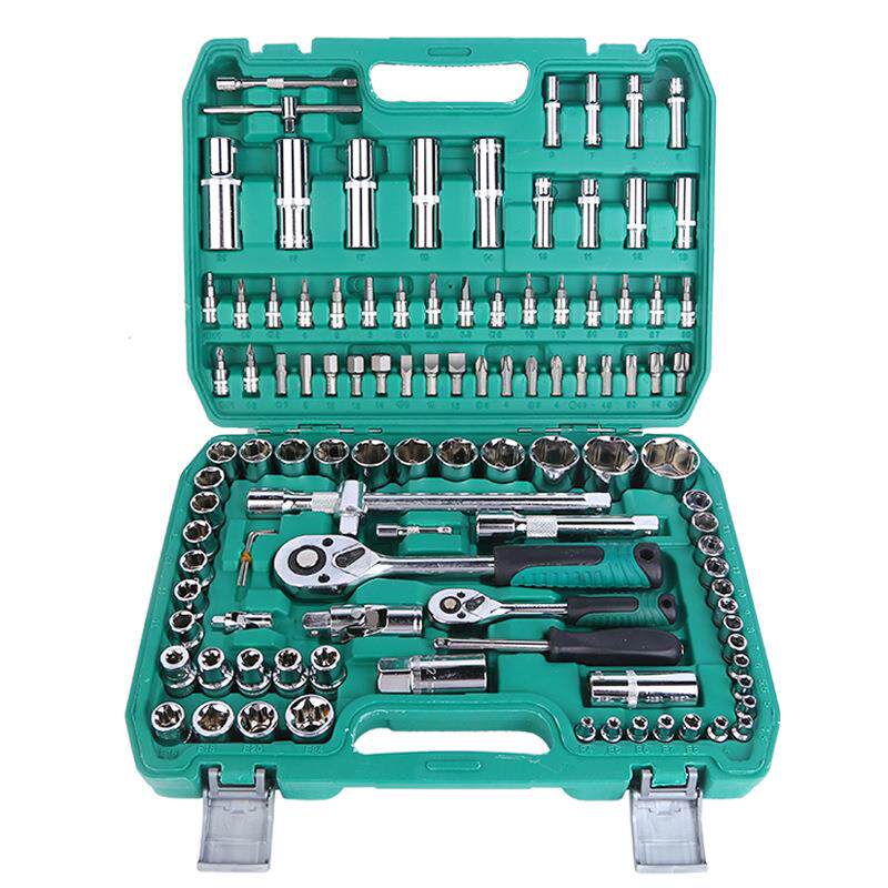 现货108件套组套棘轮套筒扳手火花塞工具组合套装汽修车用工具箱