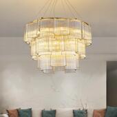 源头厂新中式 楼双层大灯具 吊灯客厅餐厅水晶玻璃轻奢三层大气复式