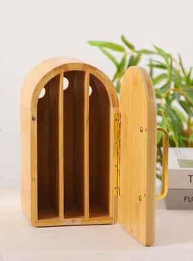 现货木机制手存收放盒存带分格木盒手机纳盒带ODS门充电孔竹木储