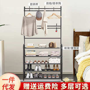 架挂衣架批发 家用卧室可移动顶天立地简易多层省空间落地衣帽架鞋