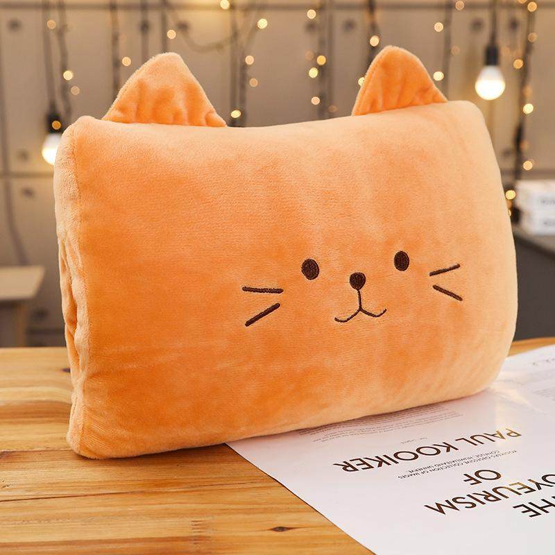 办公室暖手抱枕插手毛绒抱枕被