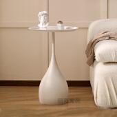 轻奢沙发边几简约现代岩板角几客厅卧室床头边柜法式 圆桌子小茶几