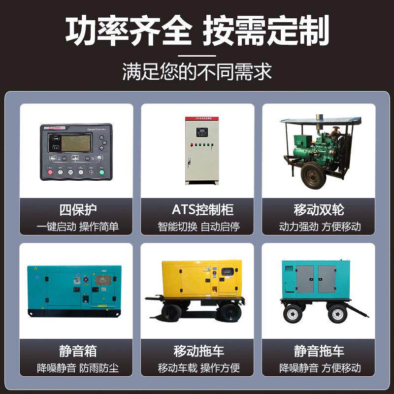 华东低噪音kva发工电机组KW养柴油带四保护50KW静音厂殖场超市备