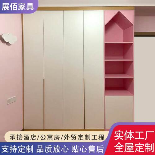 L型衣柜家用卧室小型转角连体衣柜学生书桌一体组合柜河北地区