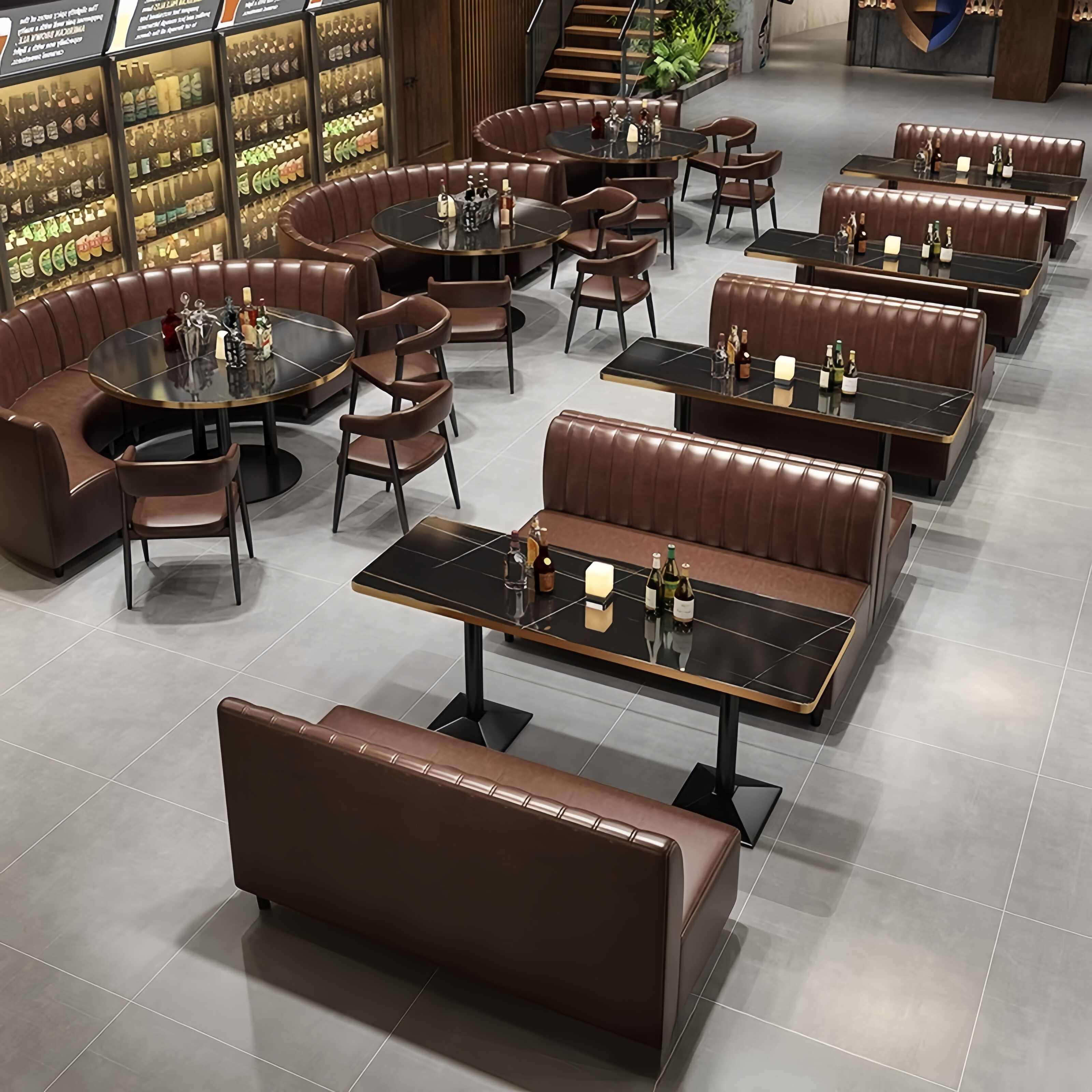 复古工业风酒吧清吧咖啡厅桌椅组合西餐厅烧烤店卡座沙发茶楼商用