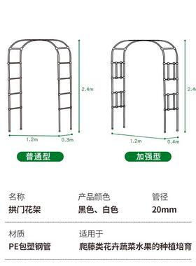 花园植物拱门花架庭院铁艺户外不锈钢半拱门月季铁线莲攀爬藤支架