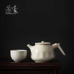 复古陶瓷茶壶家用客厅泡茶壶功夫手抓壶仿古粗陶侧把壶带过滤陶壶