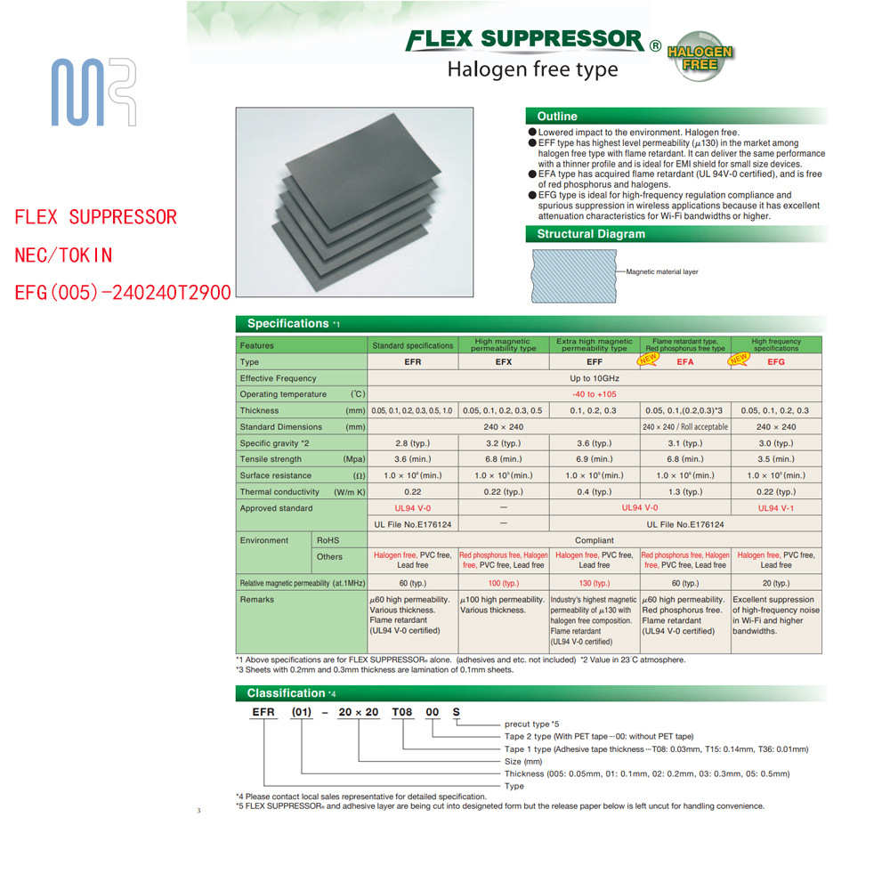 吸收tokin)nfcemc 纸吸波 抗干扰efg005(贴片电子nec超薄材料兼容