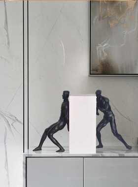 简约创意客厅电视柜摆件高级感家居软装饰品艺术风人物雕塑工艺品