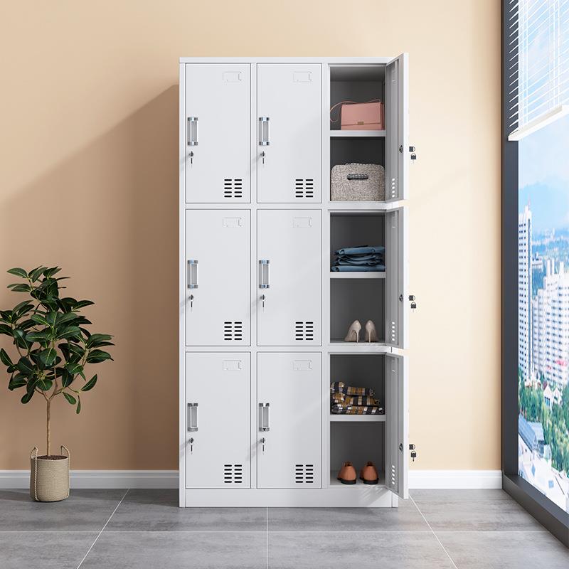 钢制衣员柜工更柜健身房GOS9存门换衣柜宿舍九门铁皮柜储物柜包柜