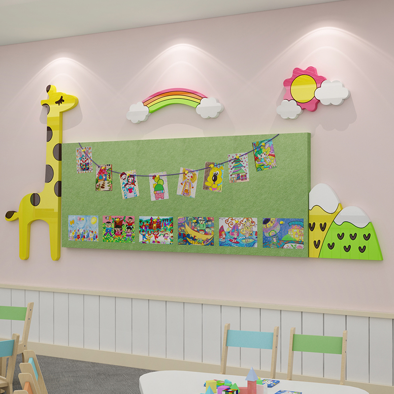 毛毡墙面贴幼儿园主题装饰环创布置材料画室美术教室作品展示墙