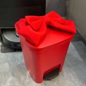 蝴蝶结红色垃圾桶结婚房高颜值设计带盖脚踏式 适用客厅厨房卫生间