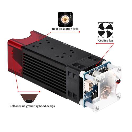 20W40W定焦大功率激光模组450nmCNC激光切割DIY激光头压缩光斑
