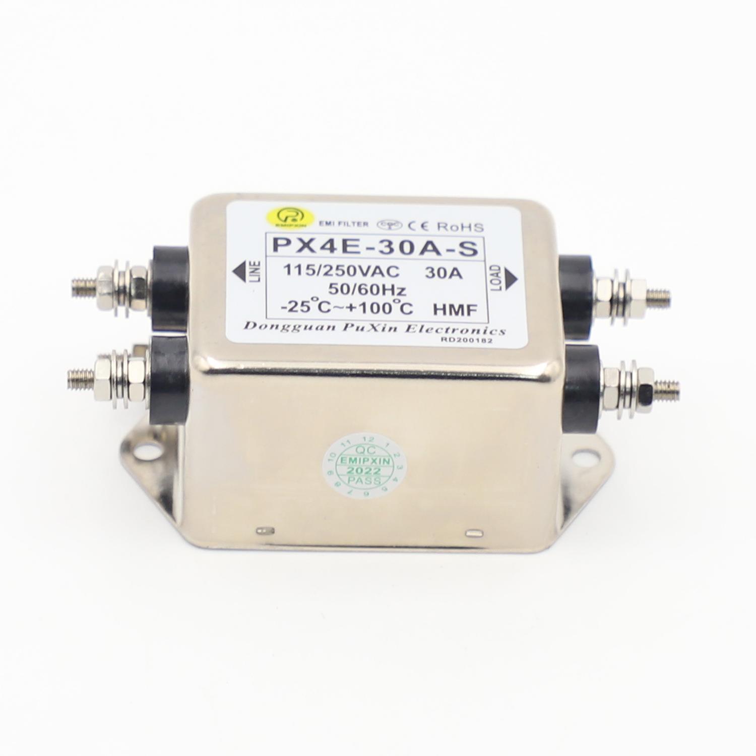 普鑫原厂滤波器220V30A电源滤波器PX4E-30A-S抗干扰滤波频率元件