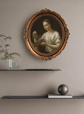框FYN镜椭圆装饰画相框人物肖像挂画客厅酒店术艺欧式树脂相框框
