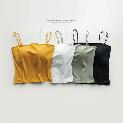 One collar camisole vest, white women's summer outfit with