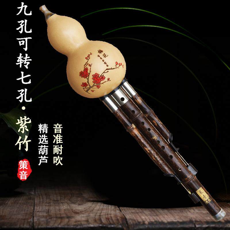九孔葫芦丝紫竹九孔转七孔两用宽音域葫芦丝演奏初学乐器