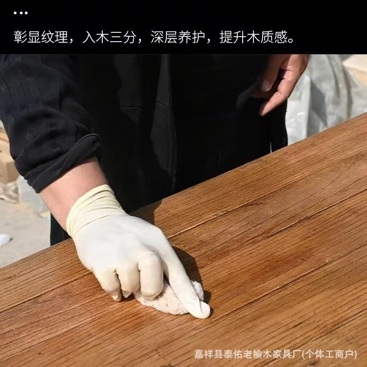 老榆木桌面板复古怀旧圆形茶几桌风化餐桌家用桌面桌实木吧台桌