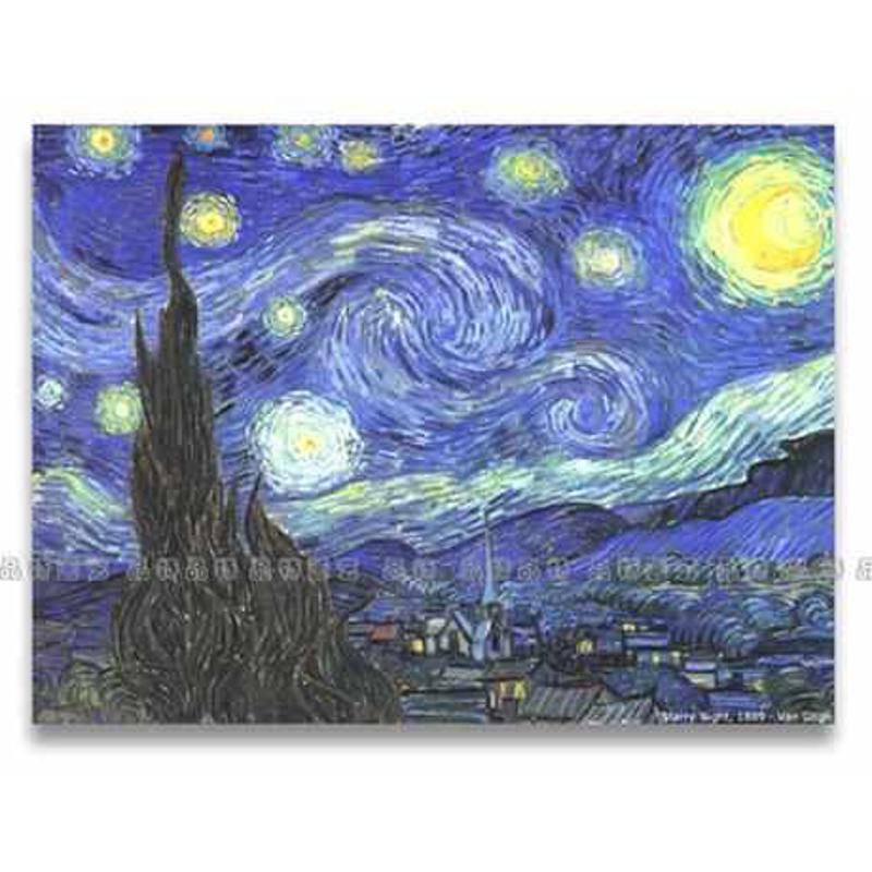 梵高-星月夜客厅书房餐厅酒吧饭店装饰画无框挂画凡高艺术品复制图片