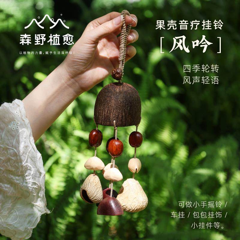 正品森野植愈 风果壳铃 天然果实挂手溪摇铃铛水声车包小众风铃吟