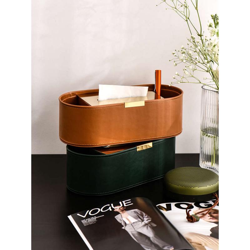 小西家轻奢皮革纸巾盒家用多功能抽纸盒客厅遥控器收纳盒桌面新品