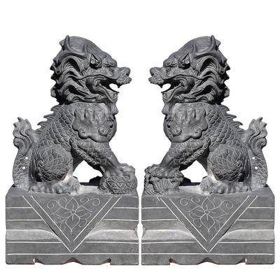 石摆件纯天然石头门口麒麟镇宅摆件一对青石麒麟麒麟厂家直销石雕
