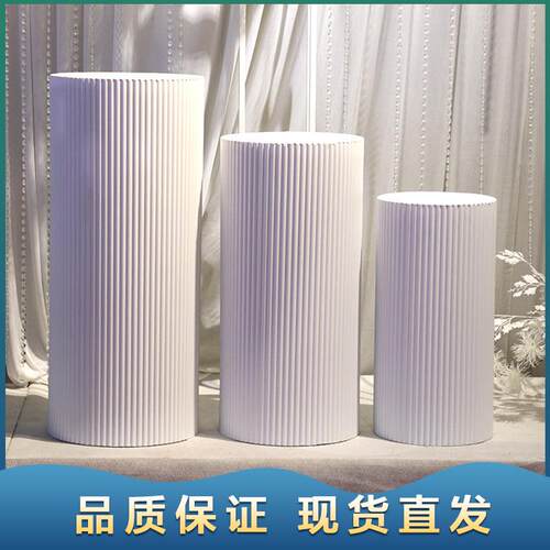 订布置品铁艺甜台波纹圆柱路引婚桌礼桌派UGJ对展示摆件婚餐造型