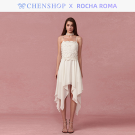 ROCHA ROMA时尚蕾丝拼接不规则长裙连衣裙百搭CHENSHOP设计师品牌