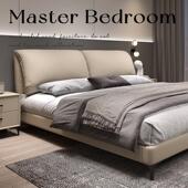 意式 极简大象耳朵真皮床1米8双人床现代简约主卧室婚床1米5皮艺床