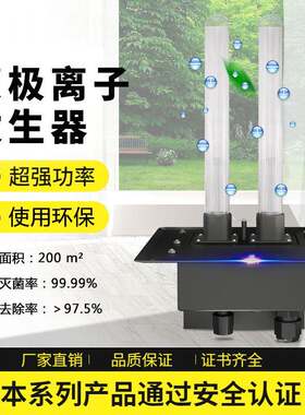 风管式等离子空气净化消毒系统风管插入式双极镀银离子除臭设备