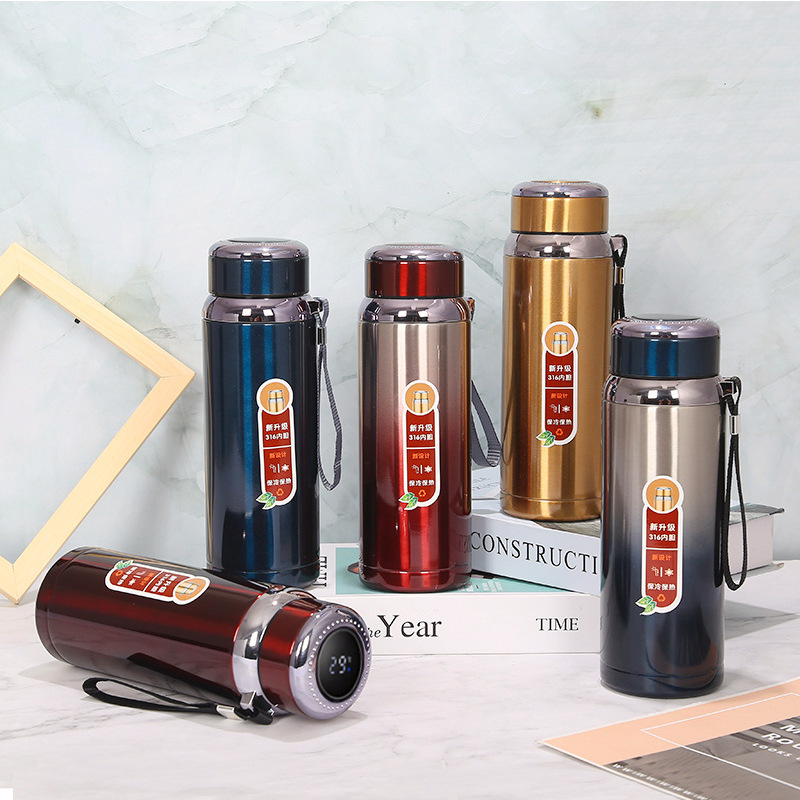 不锈钢保温杯容量变色星星保温杯