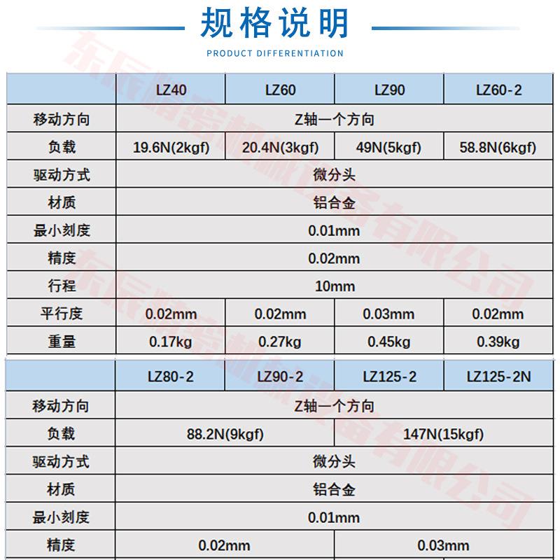 精Z轴手动0水平升降平台高密位LZ40/60/移光学微调滑LZ台40/60/9/