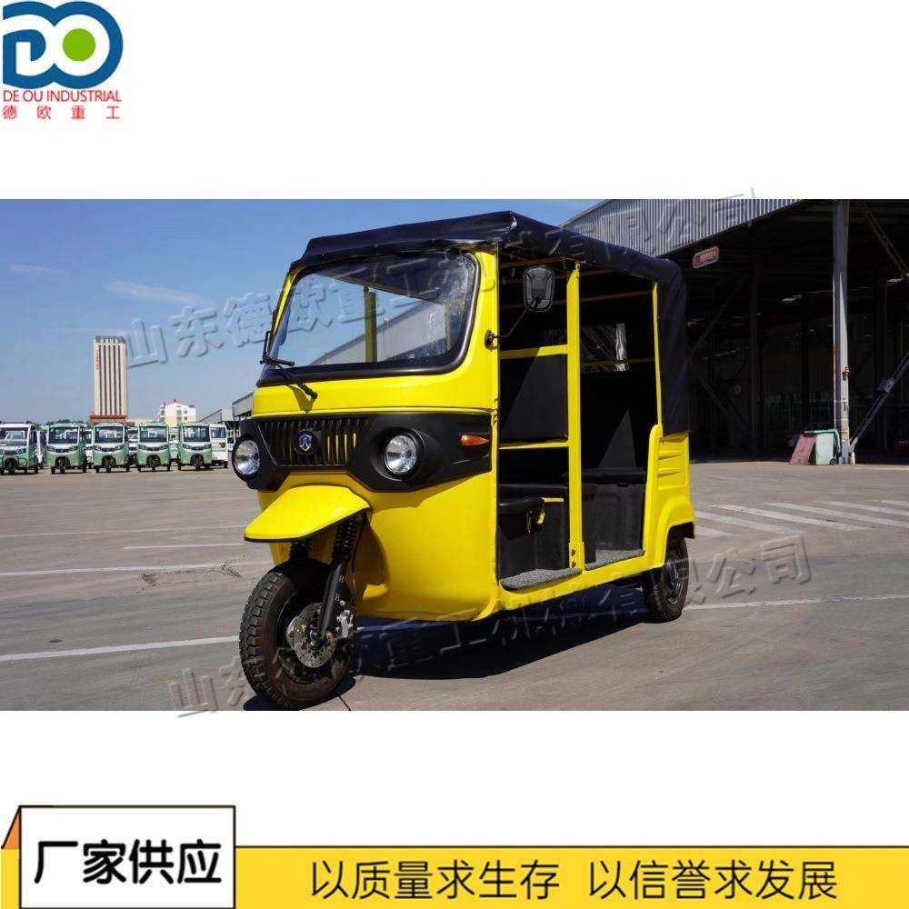 电动双排三轮车景区遮阳带雨棚载客车两用汽油电瓶半封闭观光车