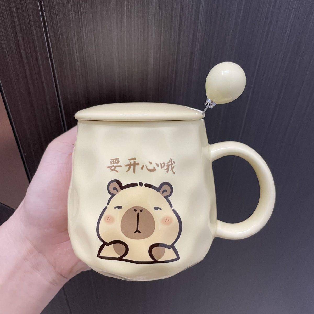 卡皮巴拉马克杯礼盒 高颜值生日送礼推荐 粉嫩少女心瓷器杯