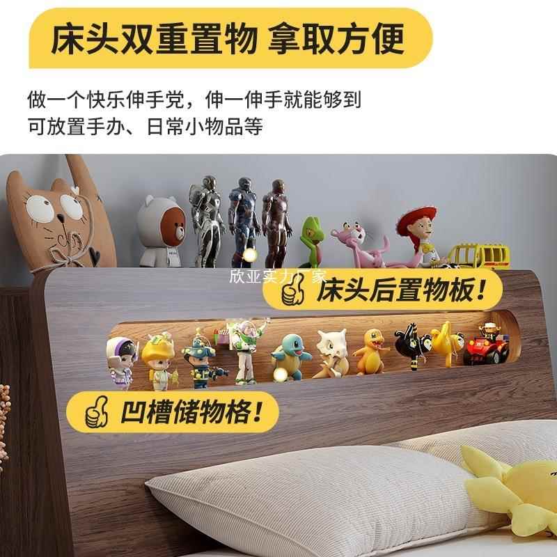 实木床双人床18.m代约工厂直销简易1.2m出租屋现D木床1米5储简物