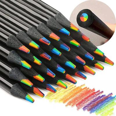 4PCS 7 Colors Concentric Gradient Colorful Pencil Crayons Co