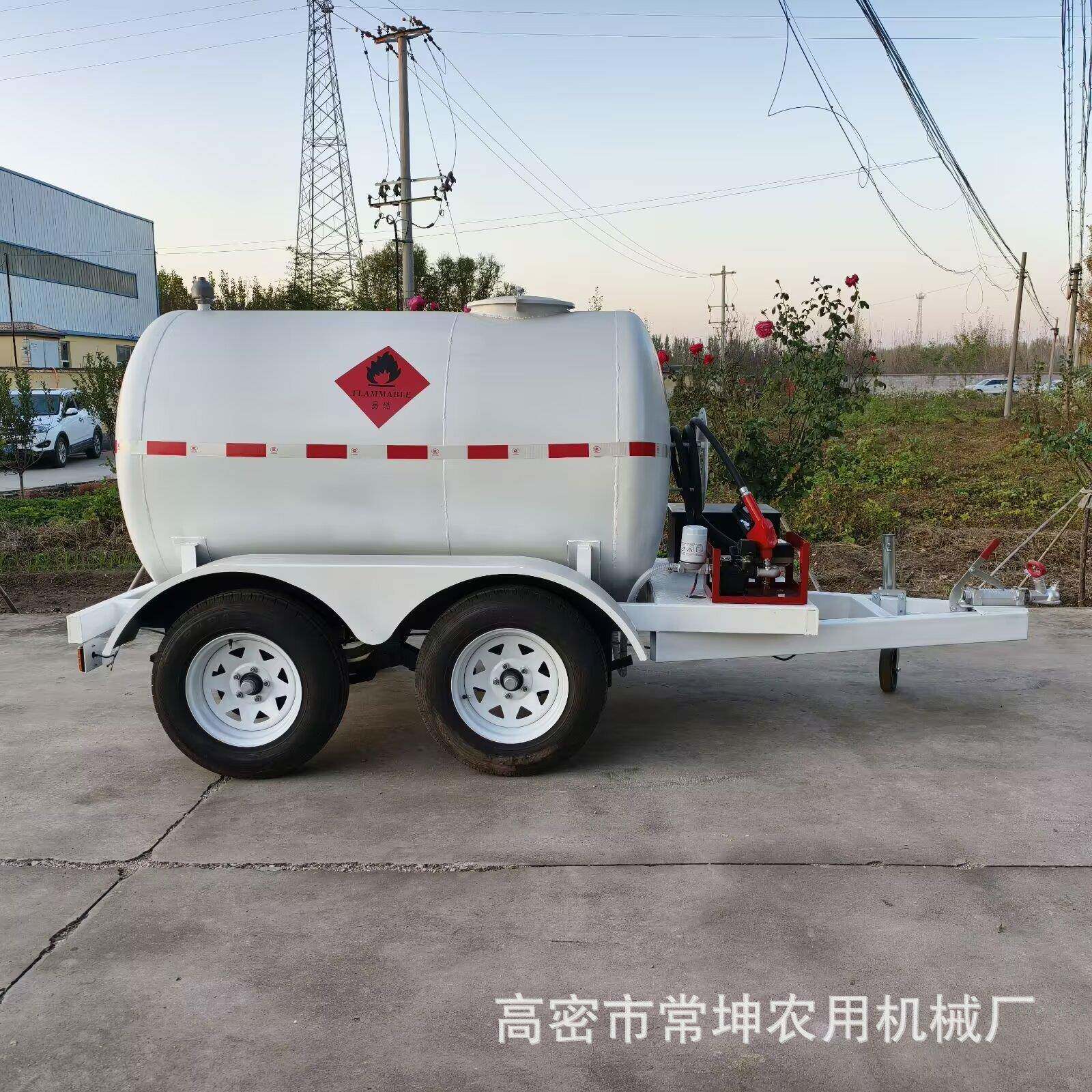 吨油灌拖车可移动便携水罐拖车园林浇水平板拖车厂家直供