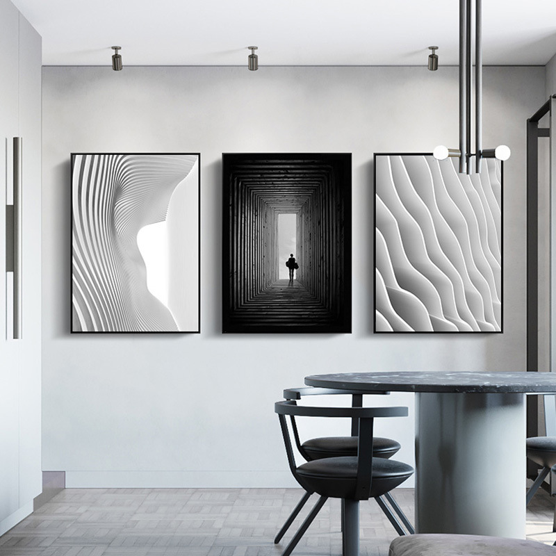 现代简约北欧风格工业 艺术空间装饰画客厅挂画餐厅玄关书房壁画图片